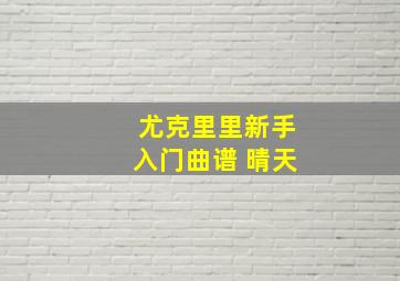 尤克里里新手入门曲谱 晴天